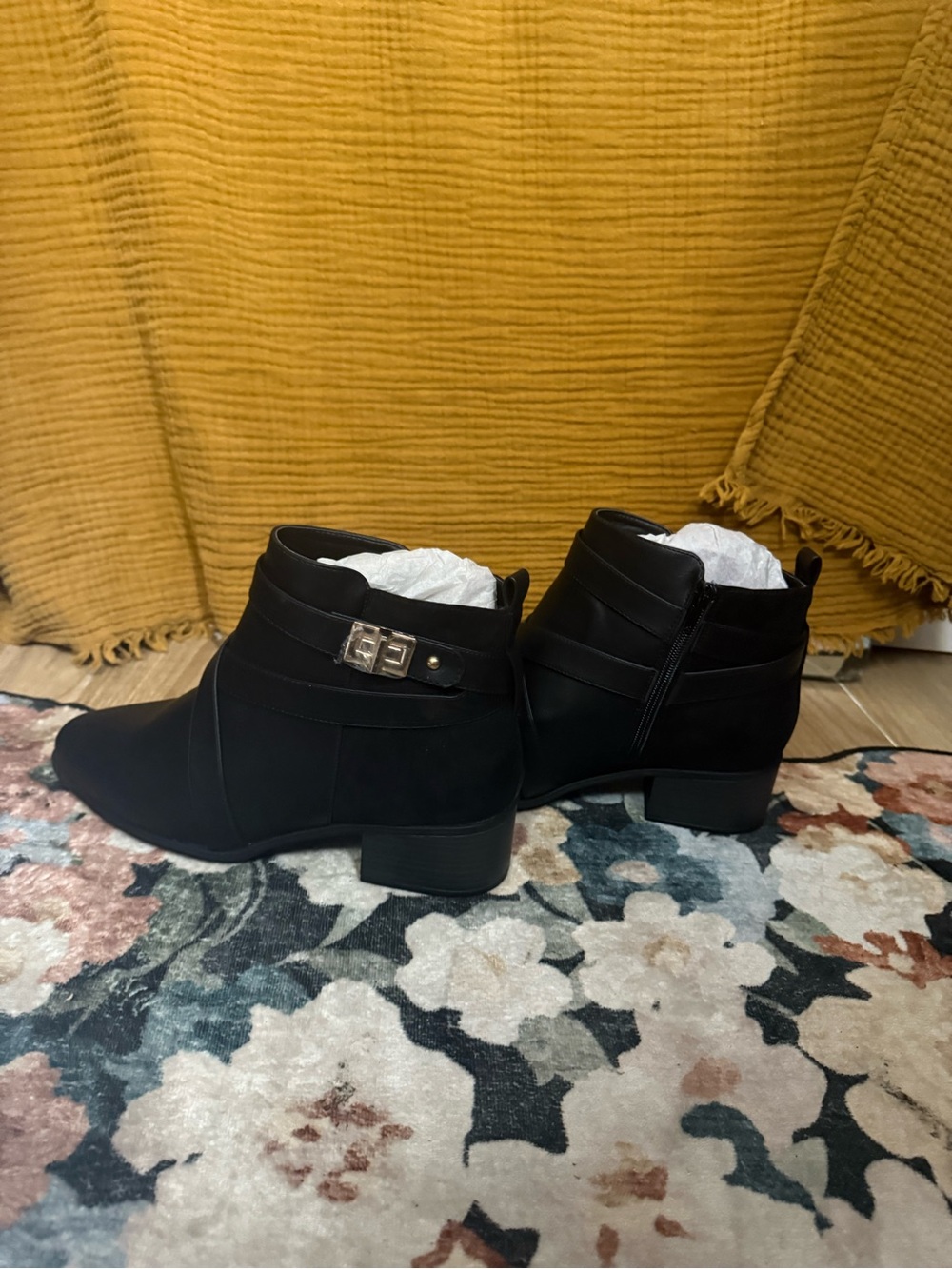 JustFab Black Ankle Booties - Picture 5 of 7
